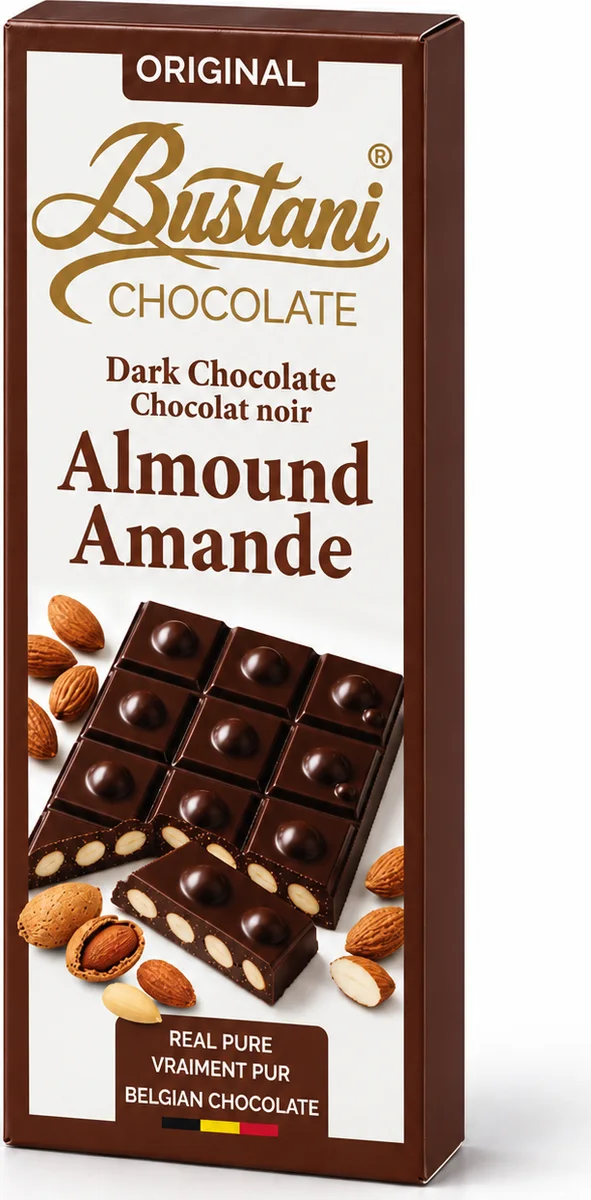 Dark chocolate almond bar