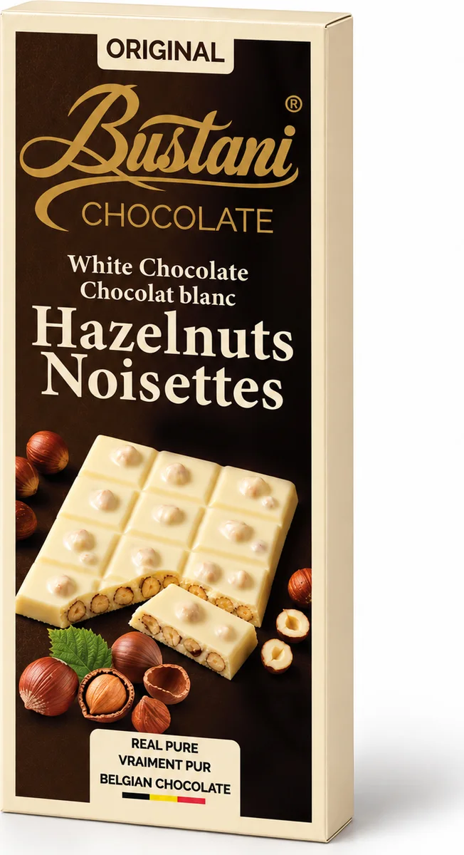 White chocolate hazelnut bar